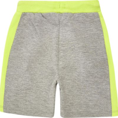Mini boys grey lime shorts